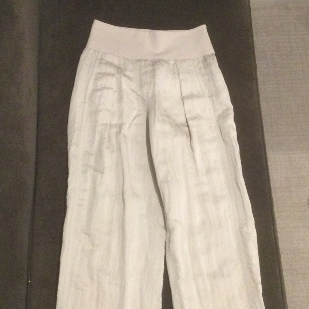 Donna Karan wide leg shimmery grey high waist pants